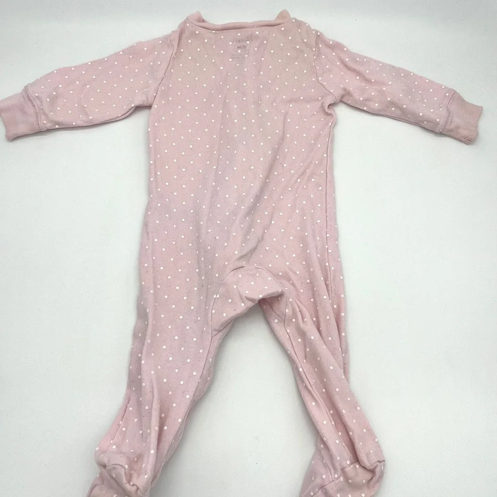 Carter's Footed Pajamas 3-Pack Polka Dot Zip Front Sleepers 6 Month Red‎ Pink
